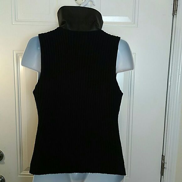 Echo motto faux leather vest with sweater back - Picture 5 of 8